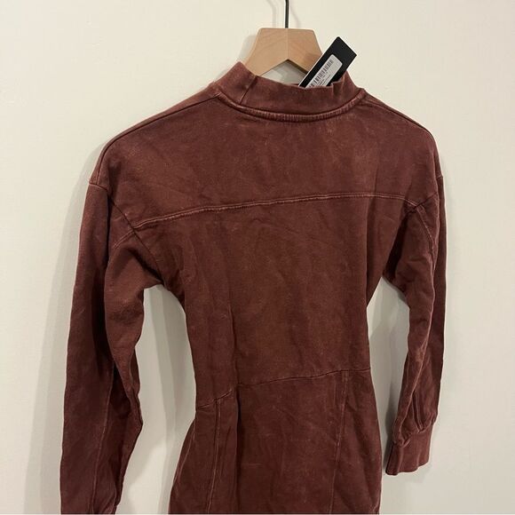 Nasty Gal Cut Out Fitted Sweatshirt Dress Size 2 Chocolate - Picture 9 of 16